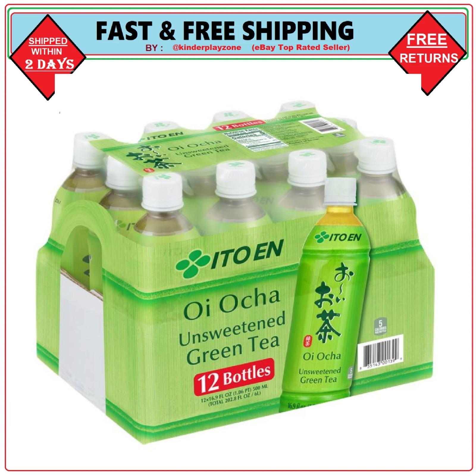 ITO EN Oi Ocha Unsweetened Green Tea, 16.9 fl. oz., 12 pk.