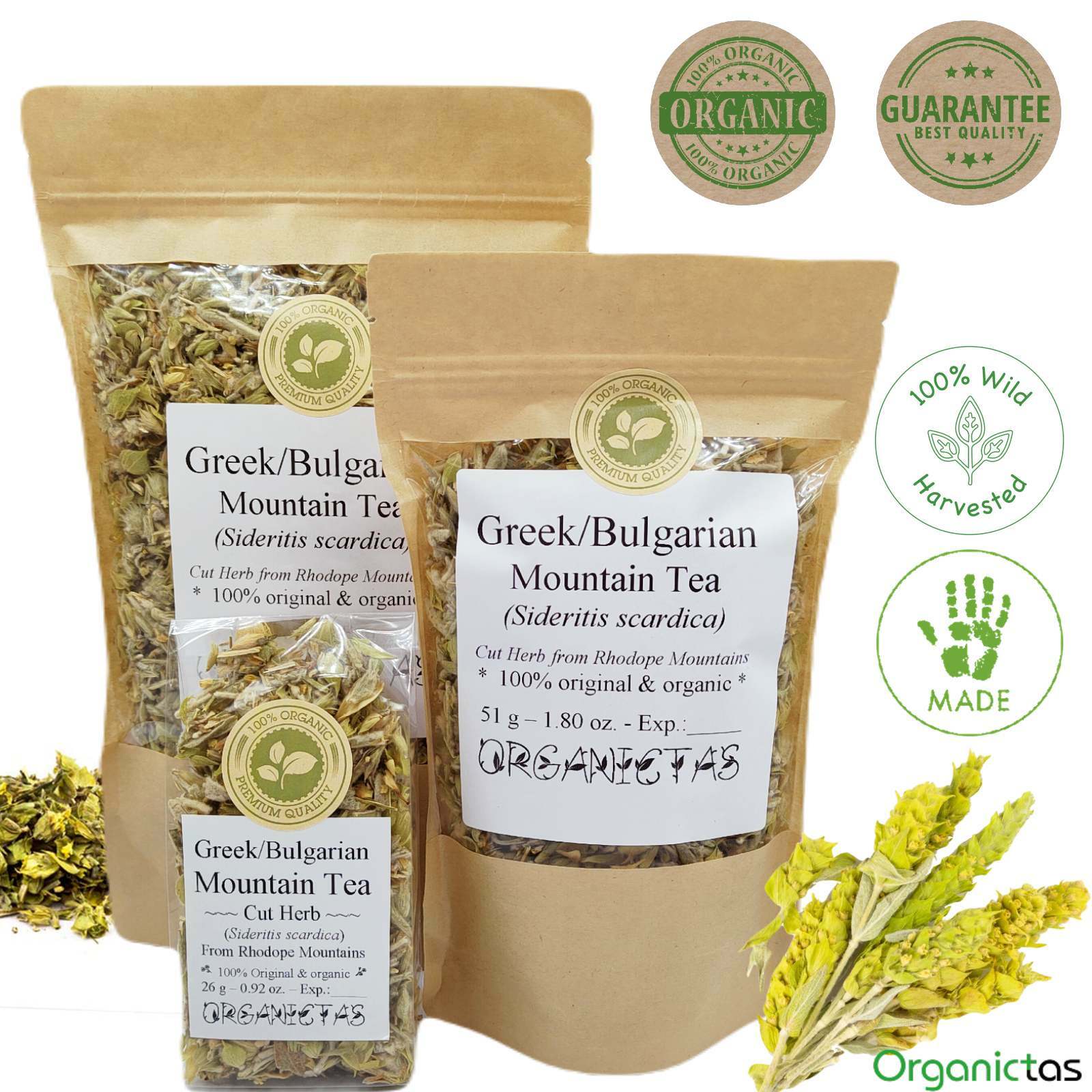 Organic Greek Mountain Tea Cut Sideritis Scardica Premium Quality Loose 2022 yr.