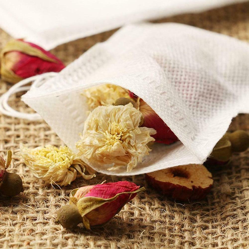 200Pcs Tea Bag Disposable Drawstring Flip Empty Teabags Herb Loose Tea Filter US
