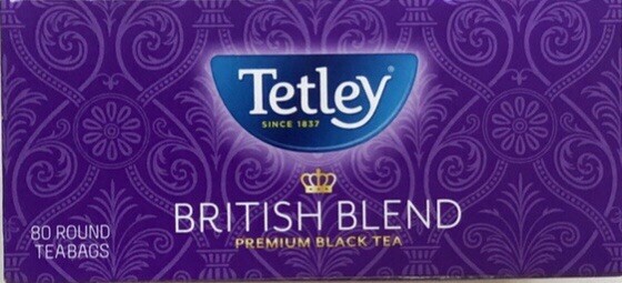 Tetley British Blend Premium Black Tea, 1 Box – 80 Count Tea Bags. Net WT 7oz