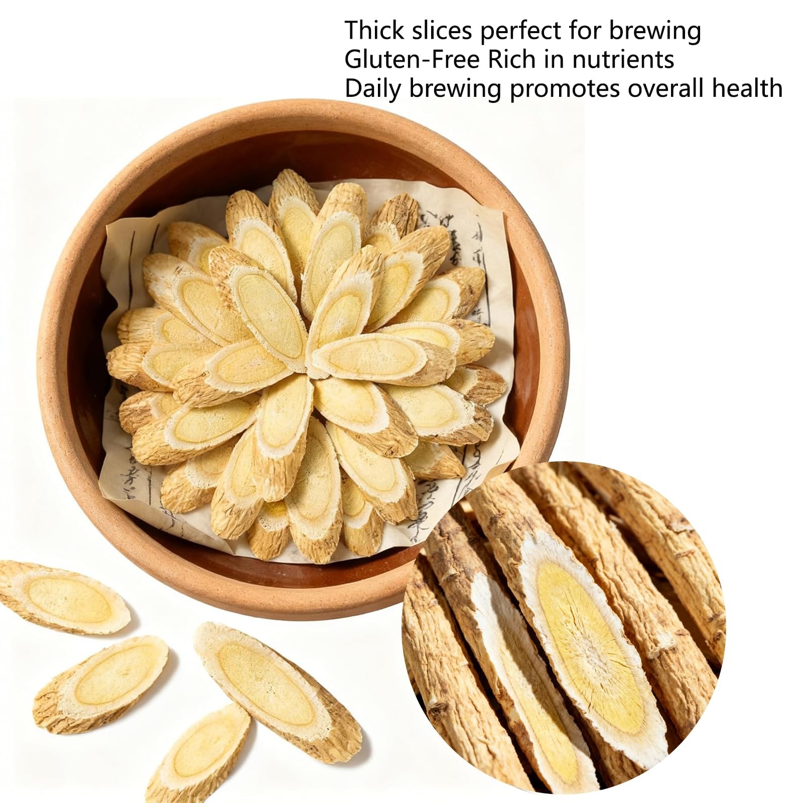 Premium Astragalus Root Slice, Radix Astragali Slices,100% Pure & Natural Hua…