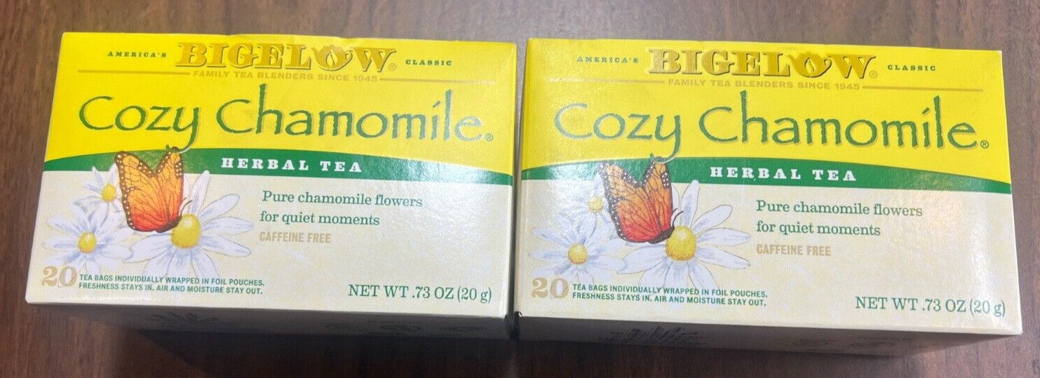 2 Boxes Bigelow Cozy Chamomile Flavor Herbal Tea 40 Pouches Exp Read Description