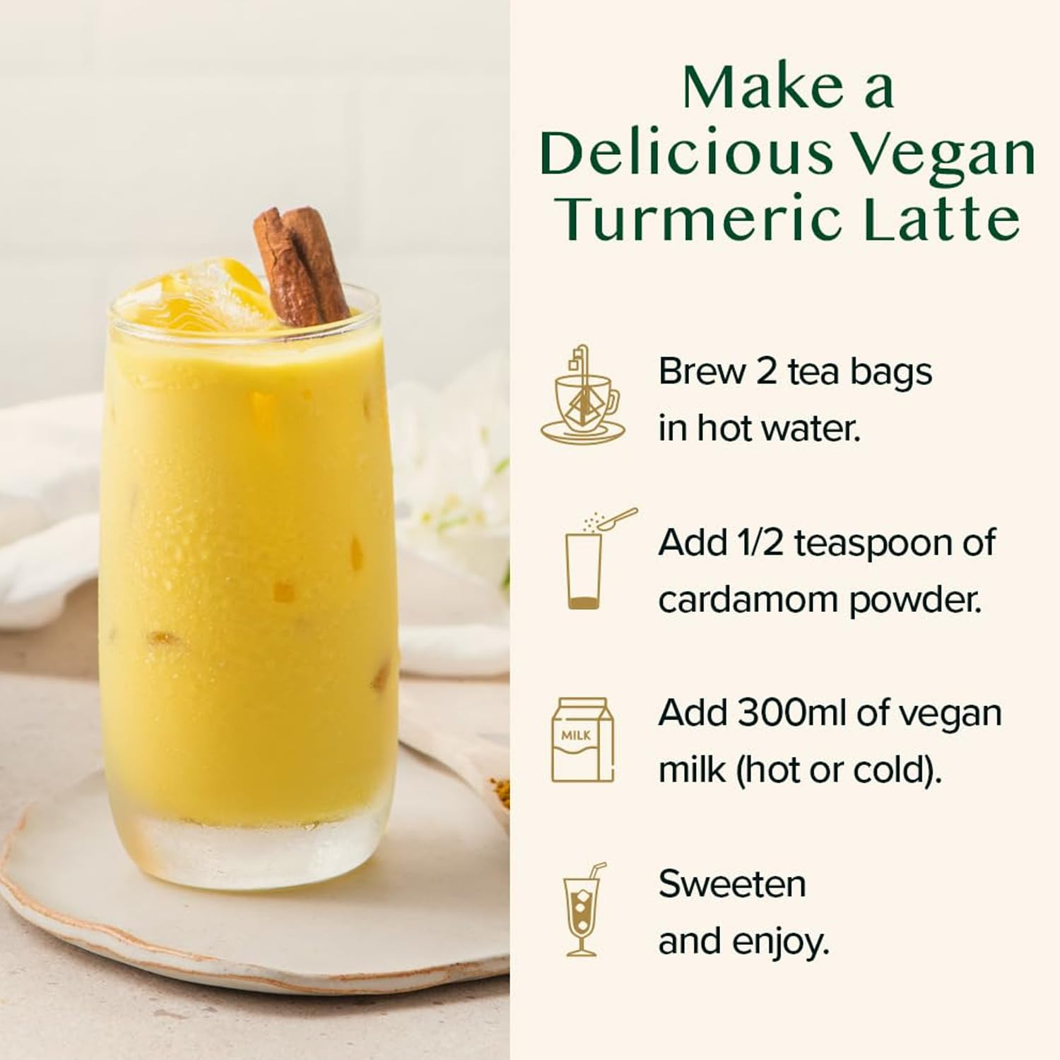 VAHDAM Organic Turmeric Ginger Herbal Tea Bags (100 Pyramid Tea Bags) Caffeine F