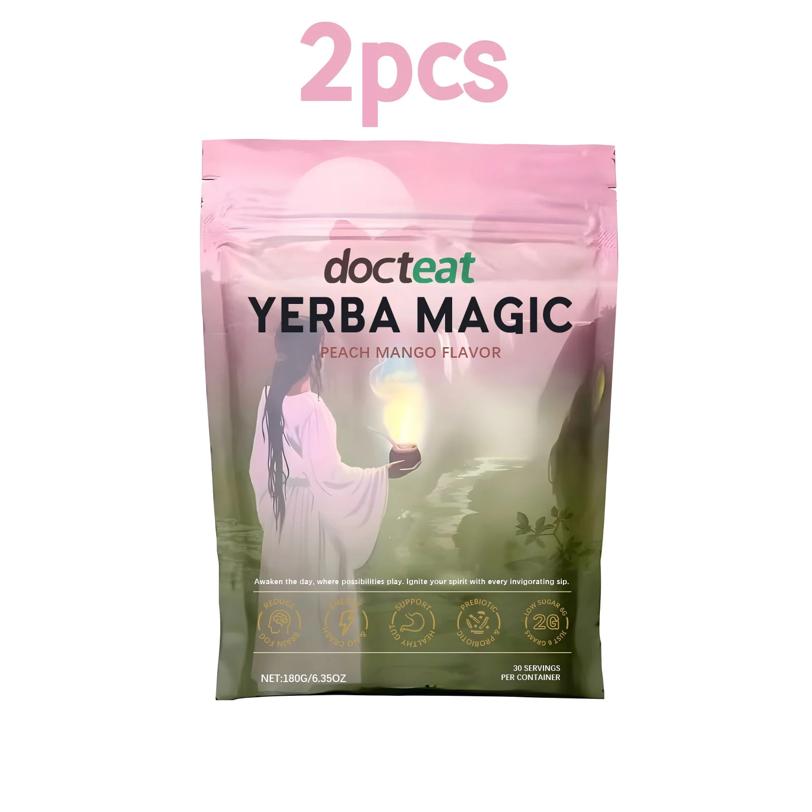 180g Yerba Mate Instant Powder Supports Energy Gut Health Super Drink Dietary