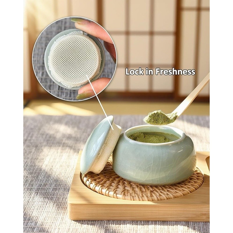Travel Matcha Tea Set W/ Whisk Bowl Storage Jar Portable Accessories & Sifter US