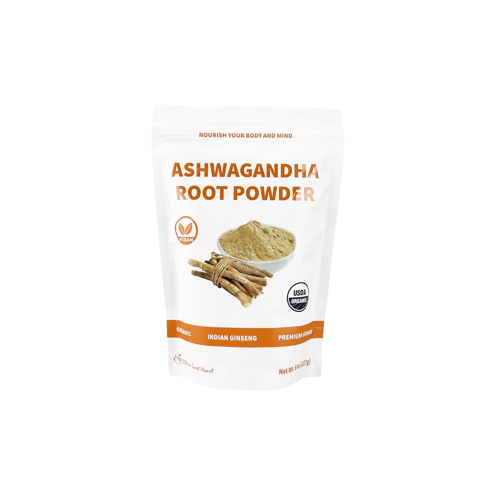 Cherie Sweet Heart Organic Ashwagandha Root Powder, 8oz 8 Ounce (Pack of 1)