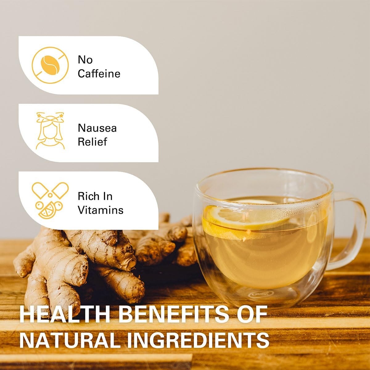 Caffeine Free Ginger Tea, 100 Count Organic Bags for Nutritional Benefits