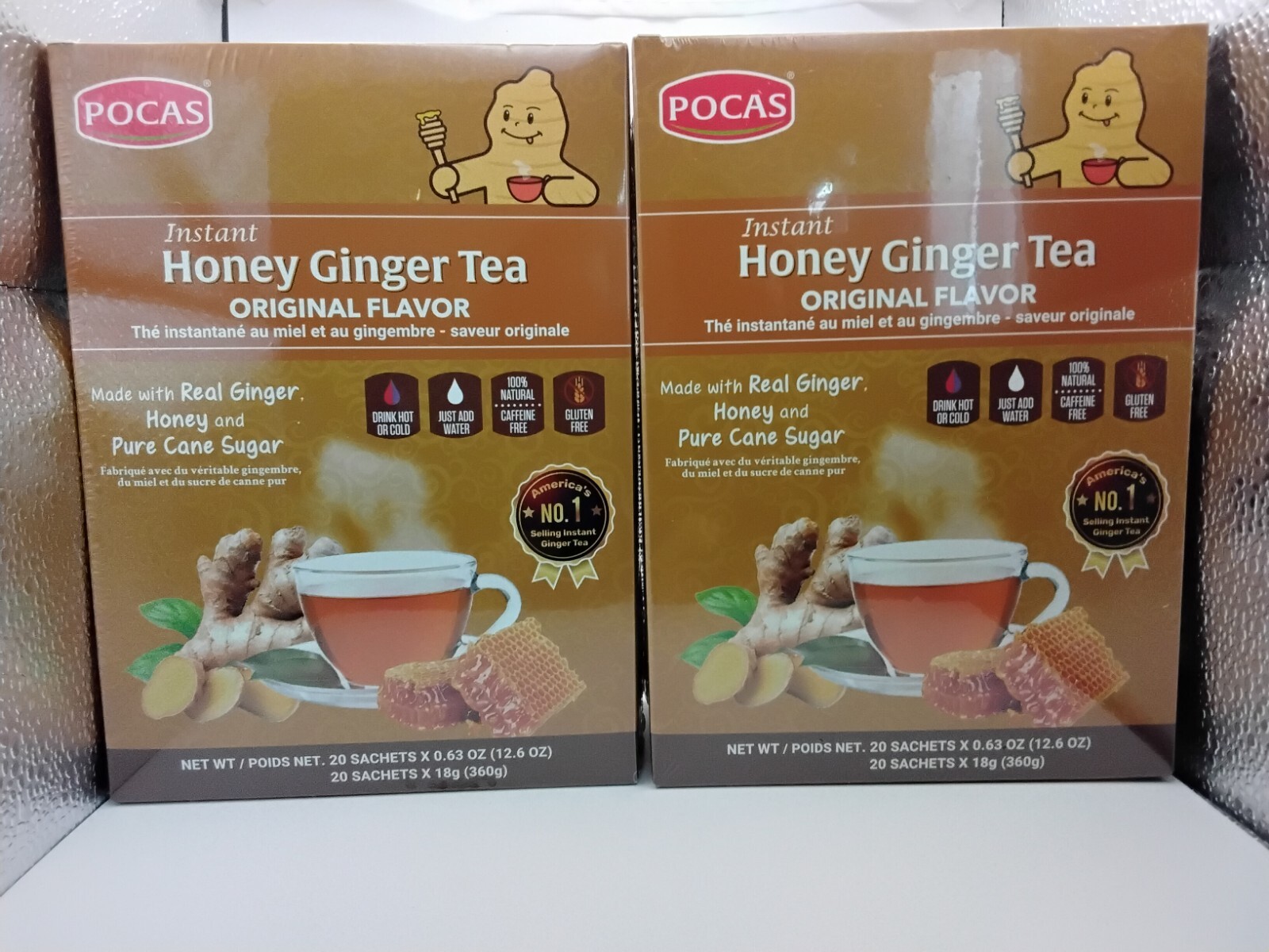 Pocas Honey Ginger Tea original Instant (2 Pack ) Exp:04/27 NEW free Shipping