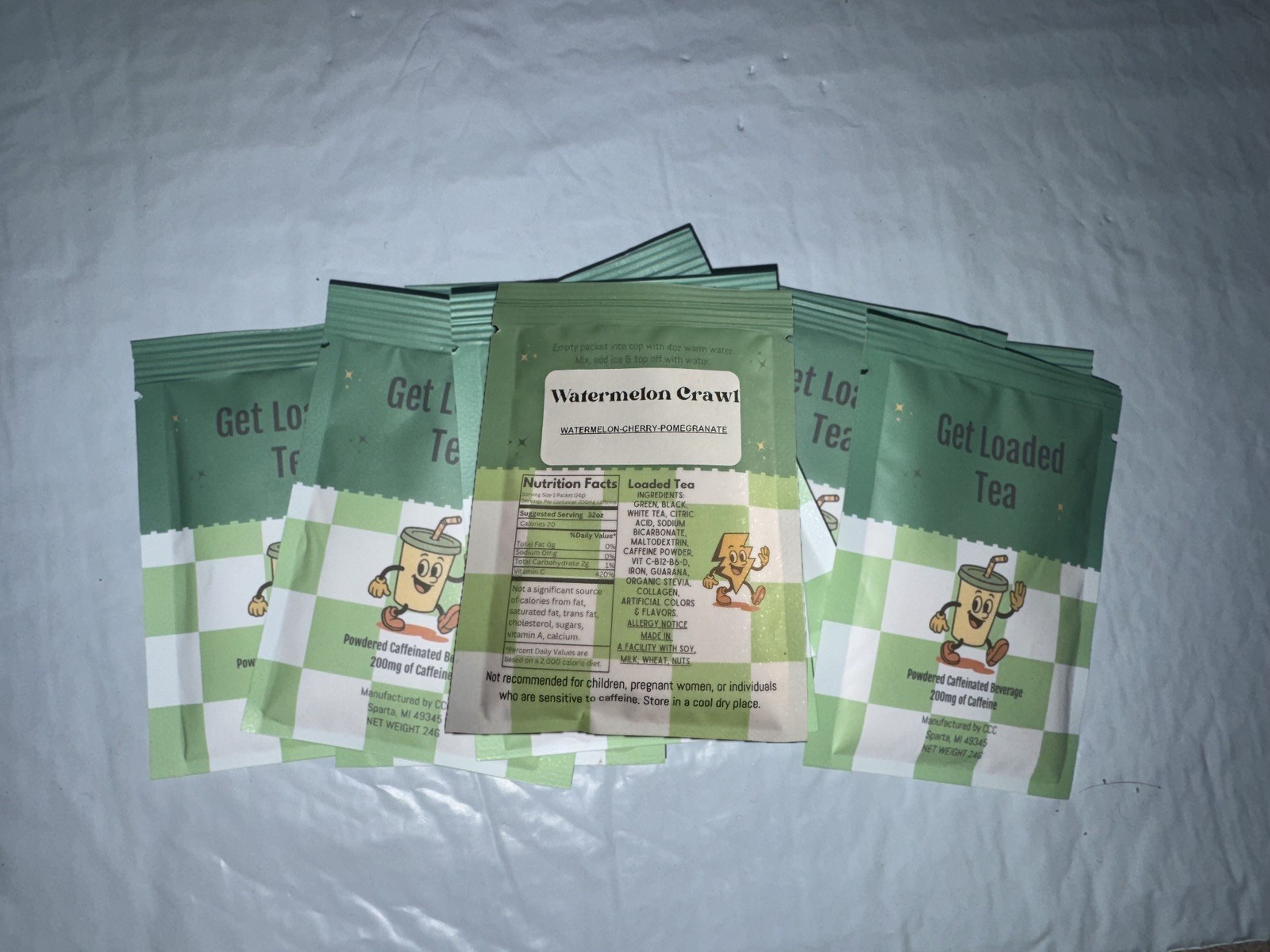Ccc Loaded Teas watermelon crawl flavor 10 Pack lot Coffee Candles And Chaos