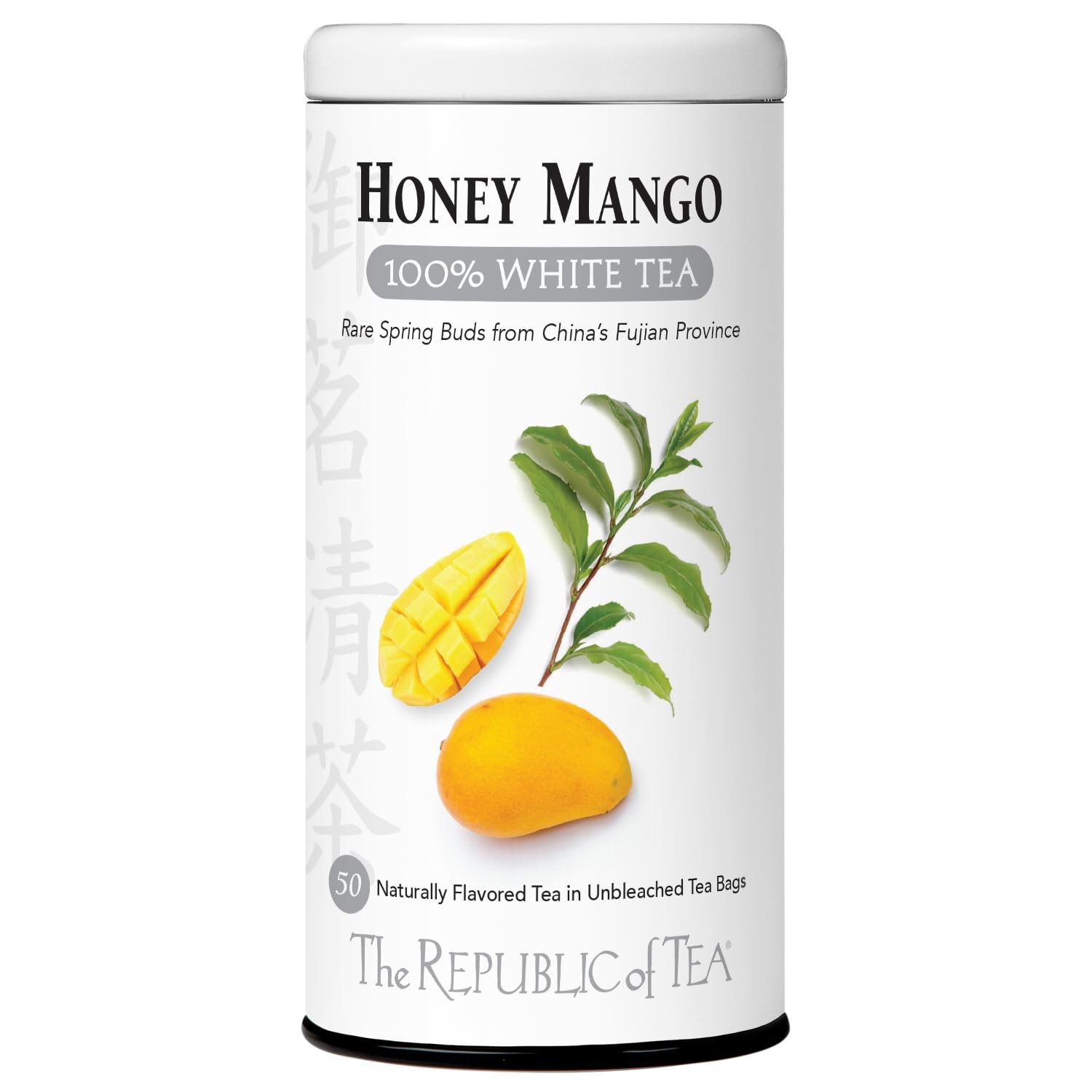 – Honey Mango 100% White Tea Bags, Steeps 50 Low-Caffeinated Cups