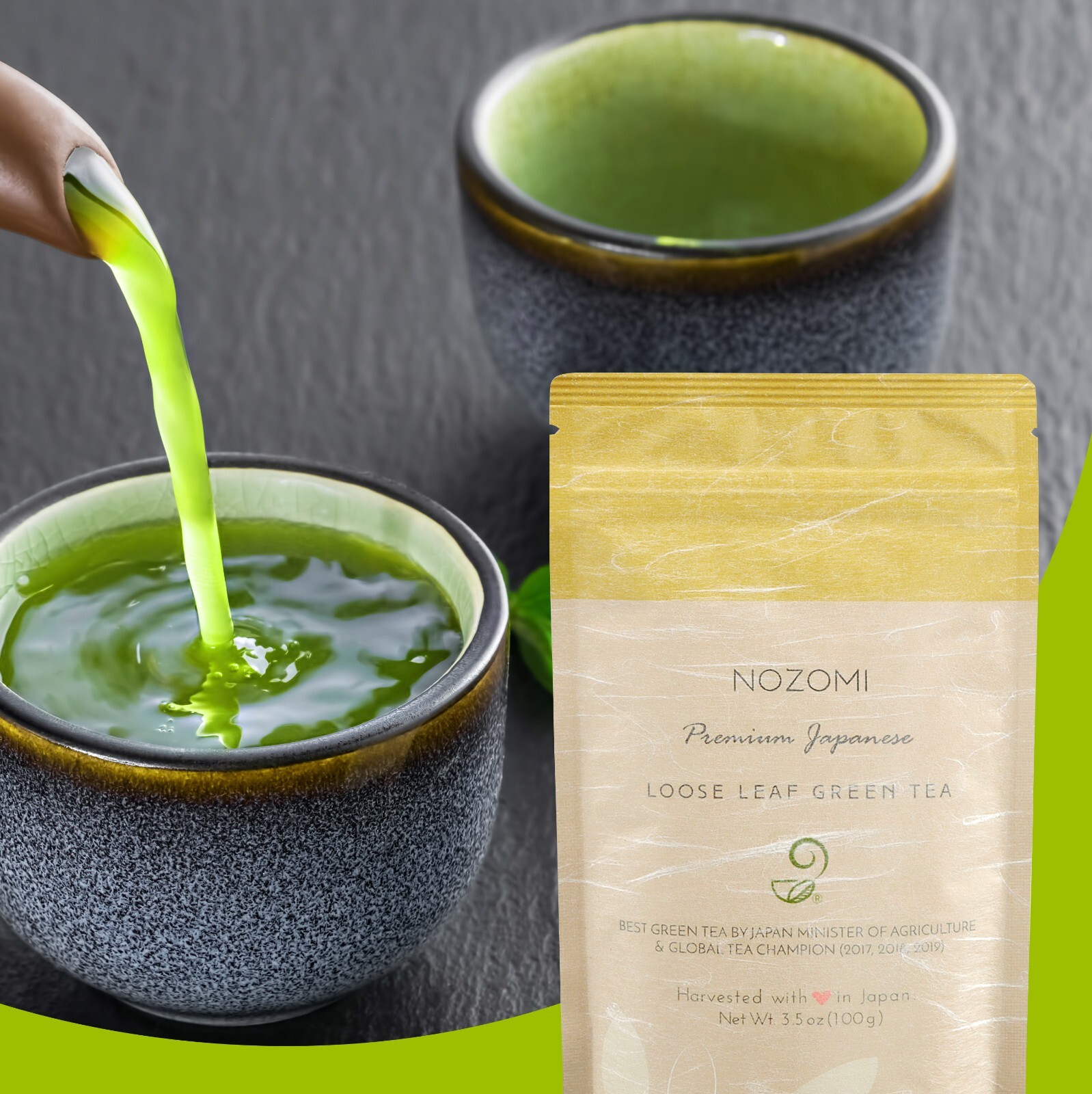 Nozomi Japanese Tea – Kabuse Sencha Green Tea – Vegan Single Origin Japanese