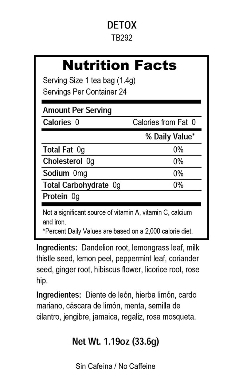 Tadin Dandelion Root Detox Tea Blend. Supports Digestion. 24 Teabags. 1.19 oz