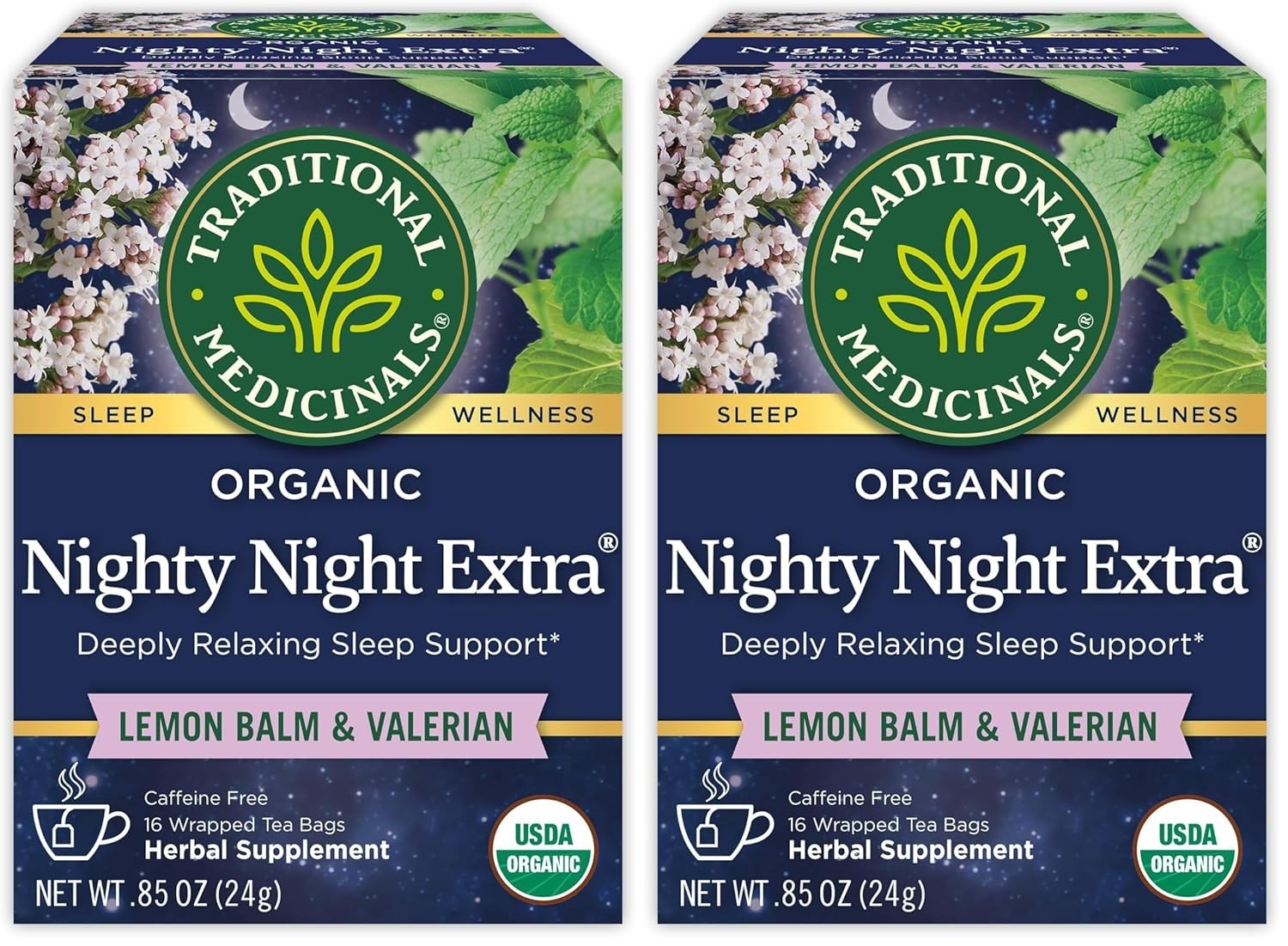 Herbal Sleep Tea – Nighty Night Extra, 32 USDA Organic Tea Bags for Relaxation