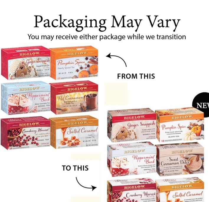 Bigelow Seasonal 6 Flavor Variety Pack 18 – Count Box Pack of 6 108 Tea Bags C3
