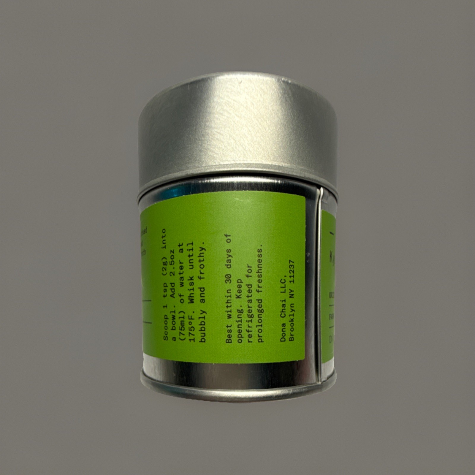 DONA Kyoto Matcha Shade Grown Japanese Green Tea Powder Tin 30g