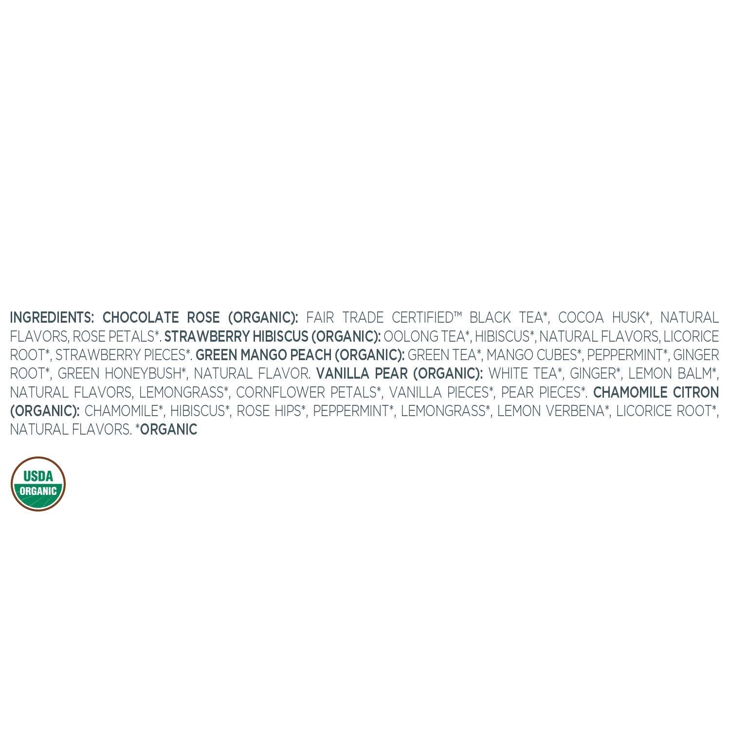 Tea Forte Jardin Organic Fruit, Herb and Flower Teas,10 Count, 2 of Each Variety