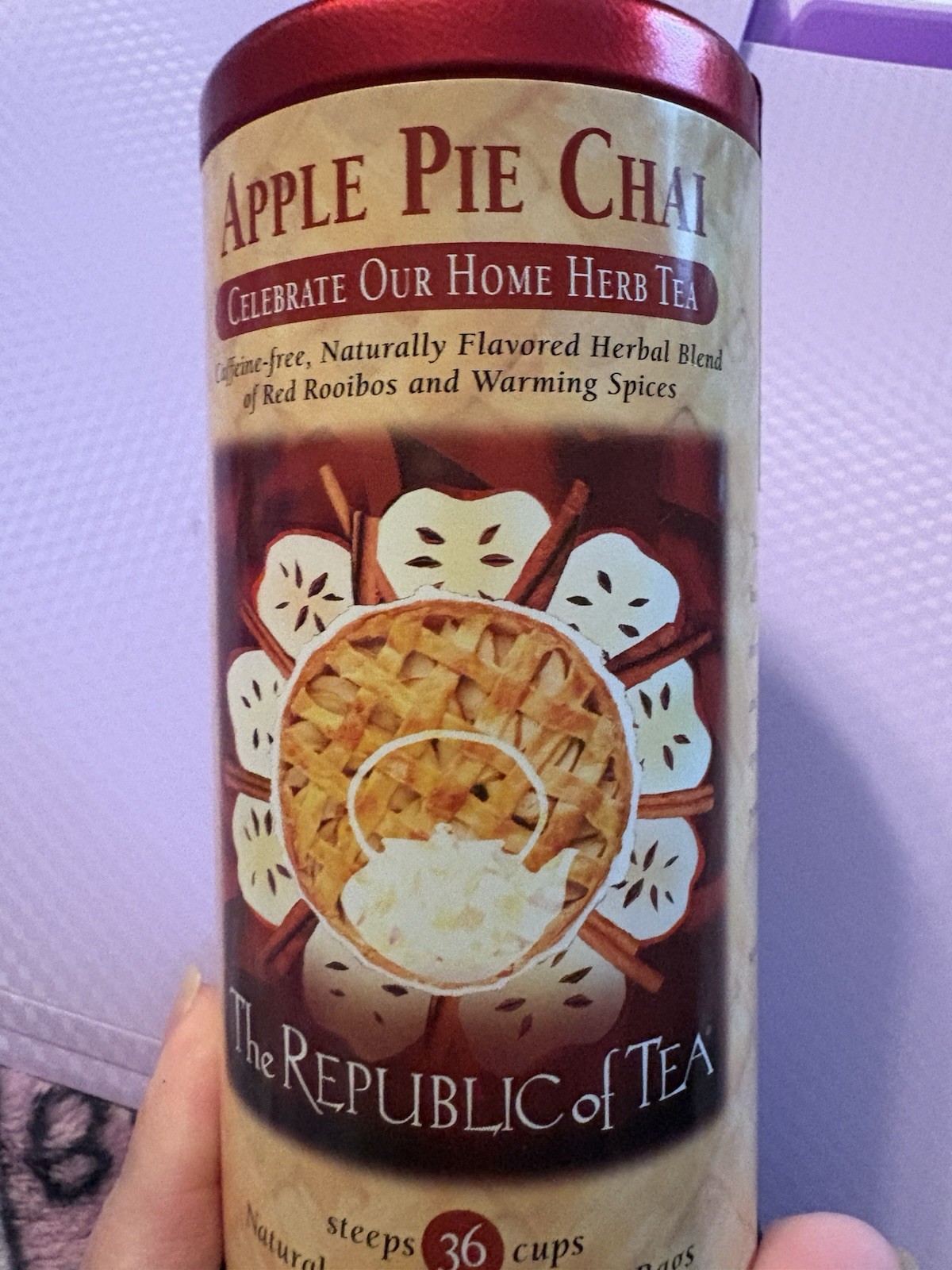 Republic of Tea Apple Pie Chai Tea Bags 36 Count New Expires 10/26