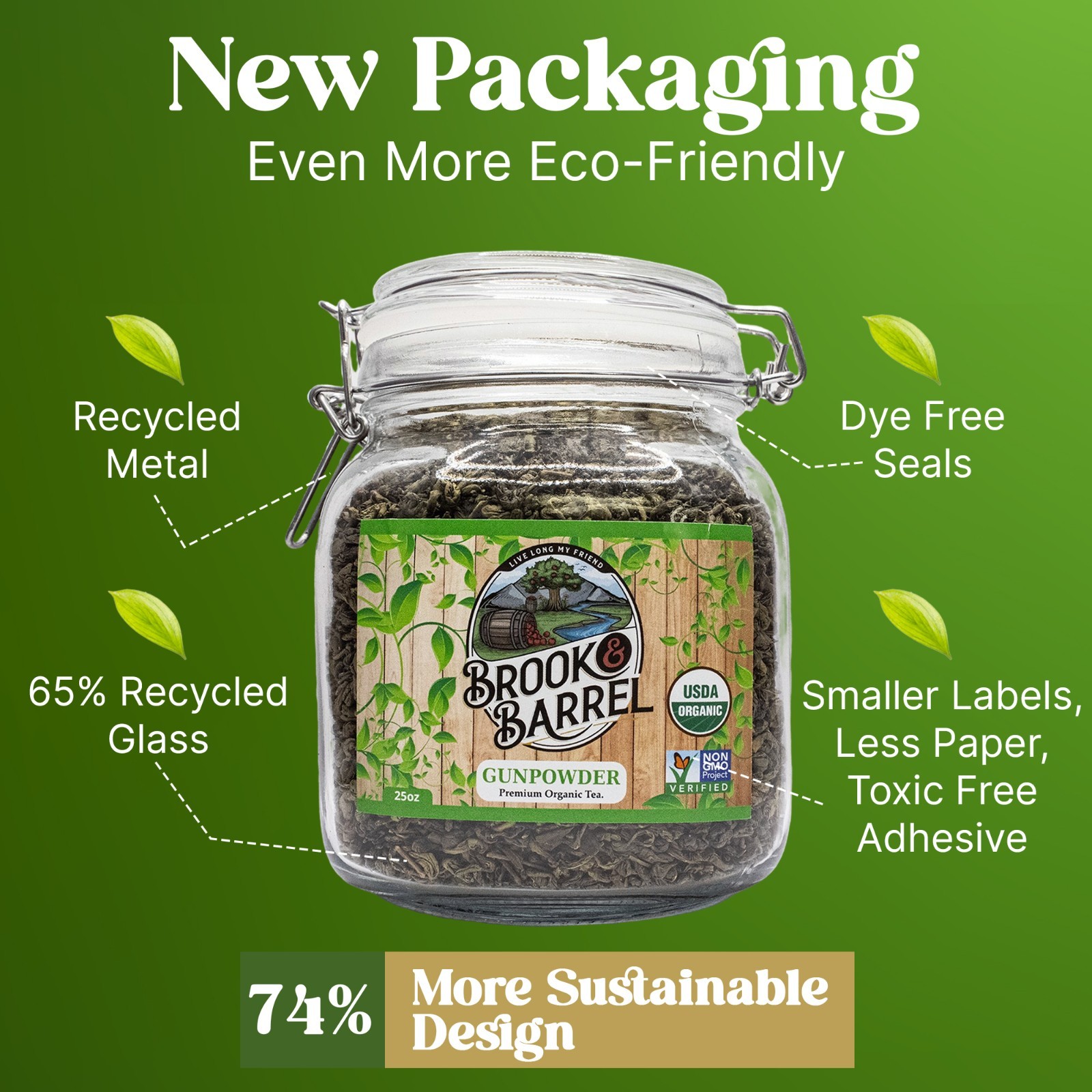 Experience Premium Quality with Brook & Barrel USDA Organic Gunpowder Green Tea