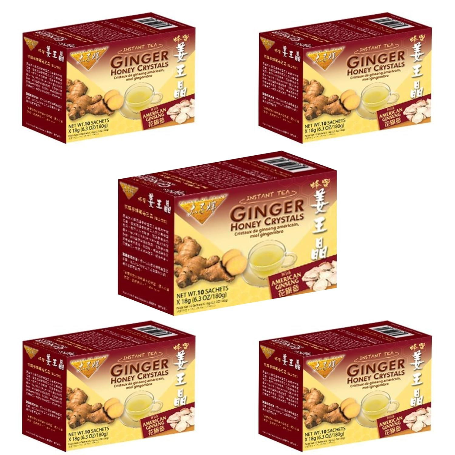Instant Ginger Honey Crystals – 150 Sachets for Hot or Cold Drinks