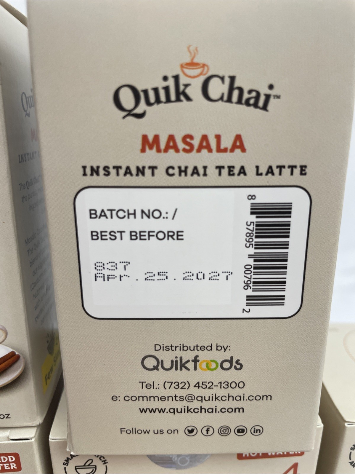 6 Boxes Quik Tea Masala Chai Tea Latte Instant Mix Packets Sealed NEW 24 Packs