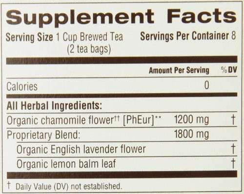 Organic Herbal Tea 16 Count Chamomile Lavender Lemon Balm Calm Digestive Rela…