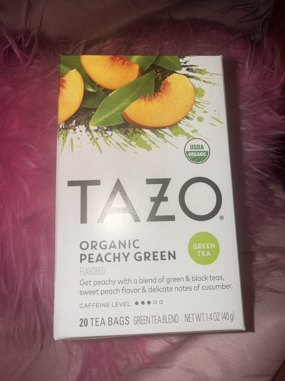FREE SHIPPING TAZO Organic Peachy Green Tea Bags ( 2 PACK ) 40 CountRefreshing