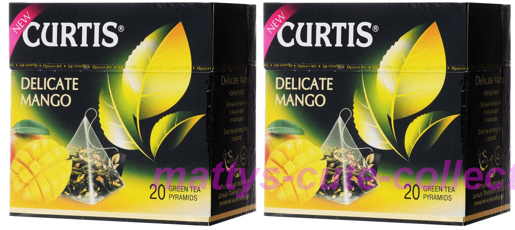 2 PACK CURTIS Green Tea DELICATE MANGO 60 Pyramids RF NO GMO Made in Russia