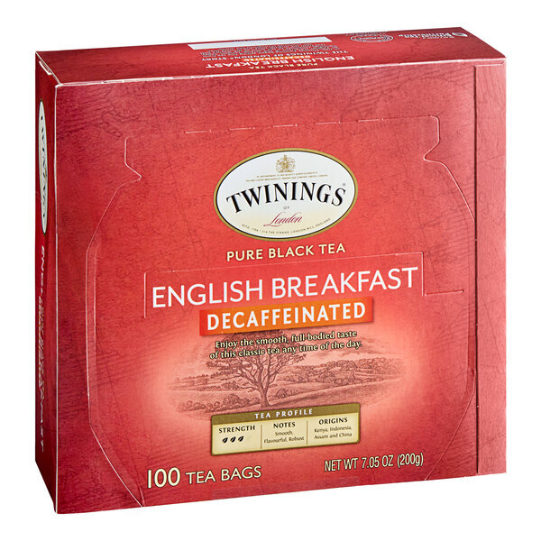 Twinings English Breakfast Decaffeinated Tea Bags – 100/Box
