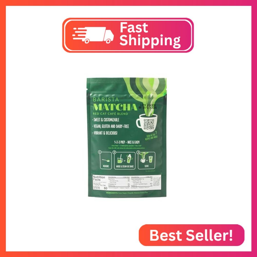 Two Leaves and a Bud Barista Matcha Sweetened Latte Blend, Japanese Matcha Latte