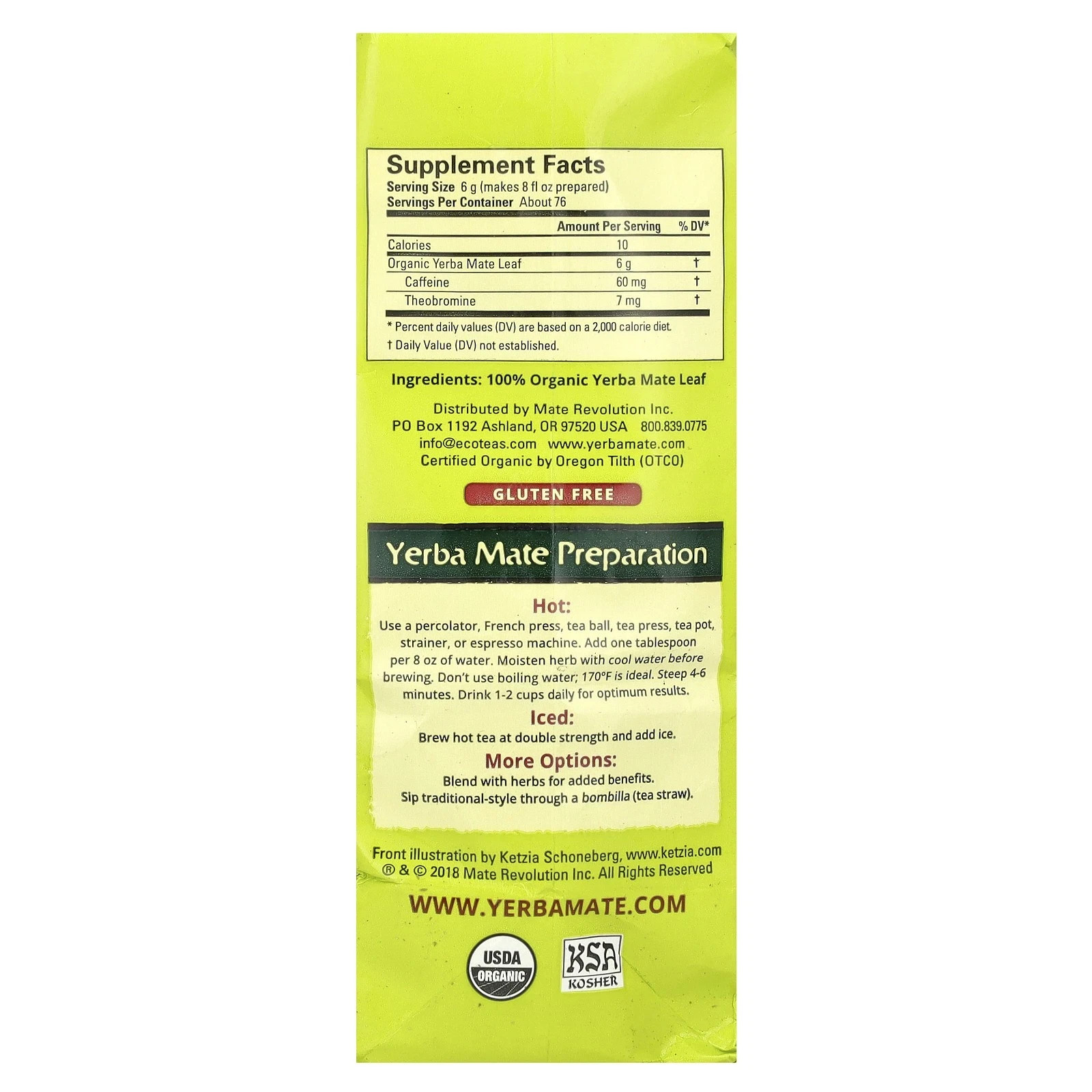 Loose Yerba Mate, Green Energy, Unsmoked, 16 oz (454 g)