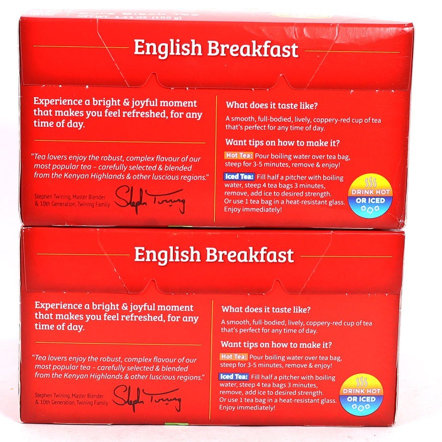 Twinings, English Breakfast, Decaffeinated 50 Tea Bags, 2 Boxes, Best By: 10/27