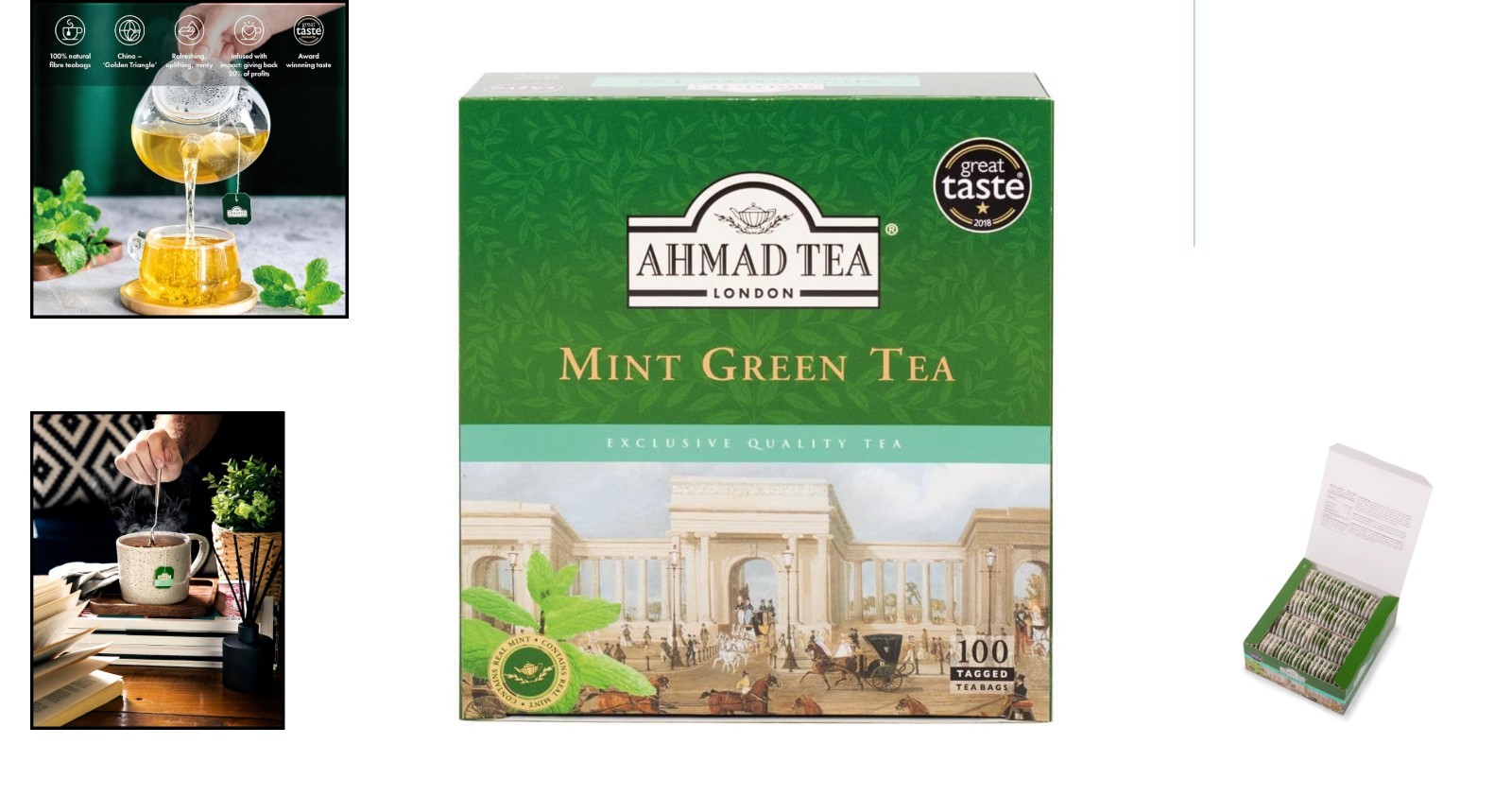 Mint Spearmint Green Tea Bags, 100 ct – , Caffeinated & Sugar-Free