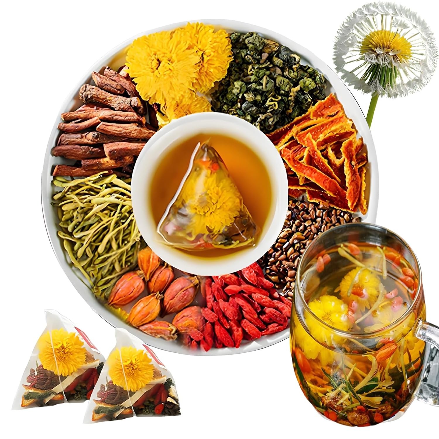 Goji Berry Chrysanthemum Tea, Dandelion Wolfberry Tea, Kidney & Liver Health