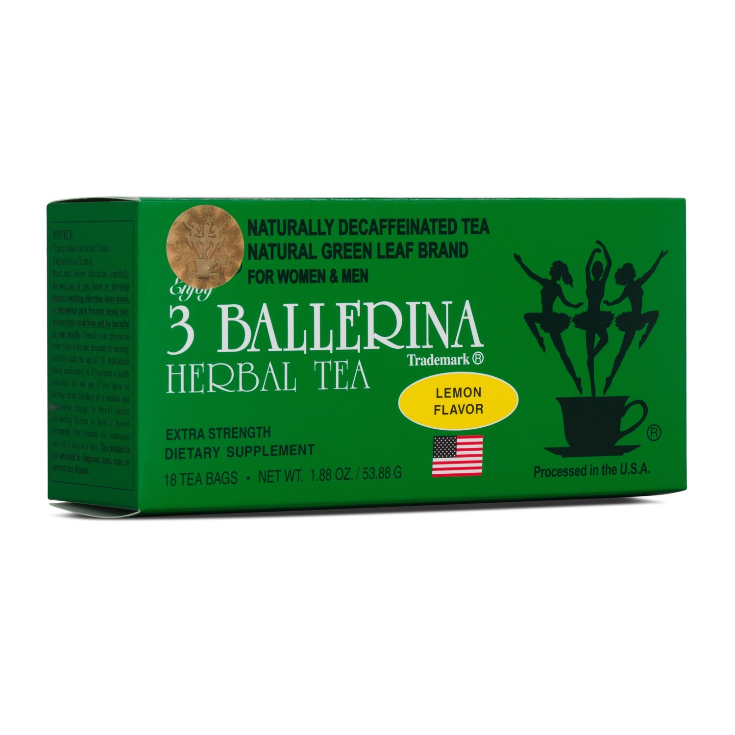 3 Ballerina Herbal Detox Tea – 4 Pack Sampler (Ginseng/Lemon/Orange/Cinnamon)