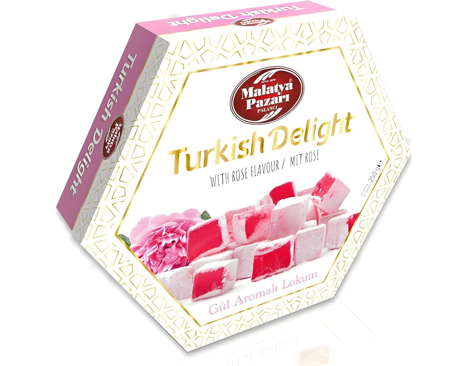 Malatya Pazarı Rose Turkish Delight – Soft, Chewy & Fragrant Gourmet Lokum C…