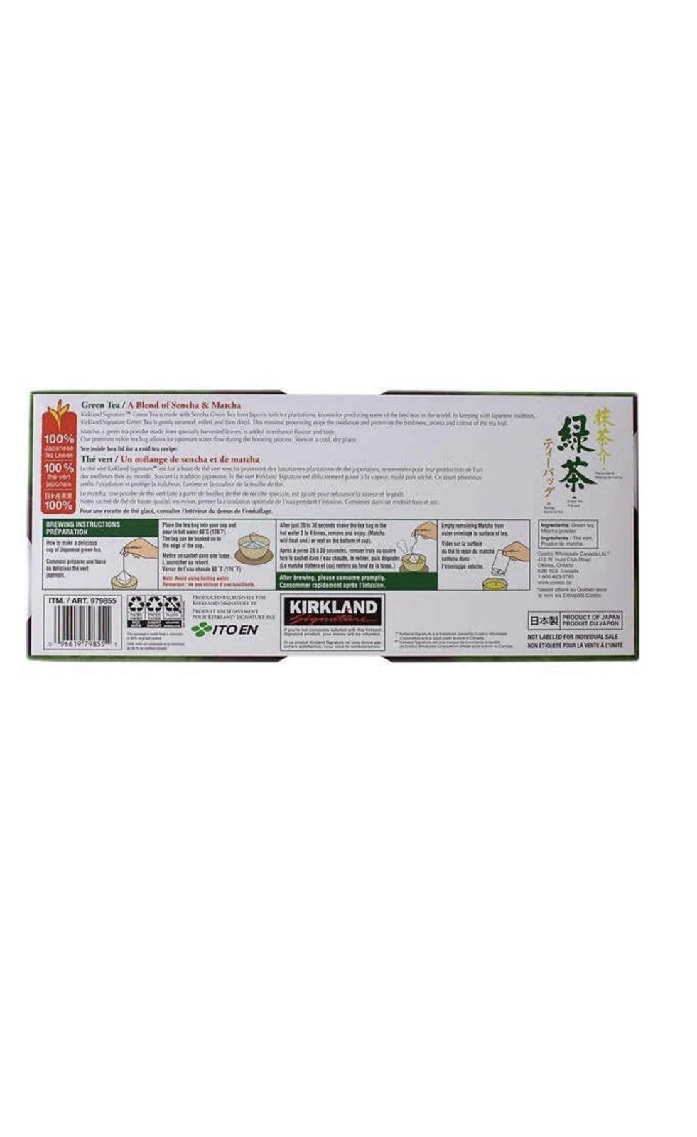 Kirkland Signature Ito En Japanese Green Tea Sencha & Matcha Individually Sealed