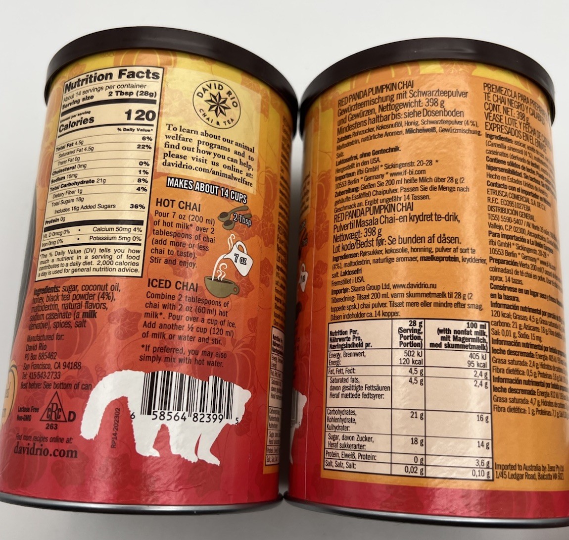 David Rio Pumpkin Chai Limited Edition Mix – Set Of (2) – 14 Oz Canister