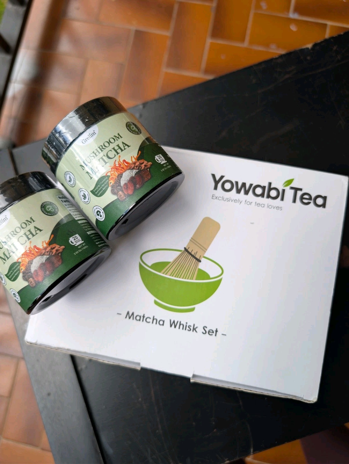 Yowabi Tea Matcha Whisk Set Bundle w/ 2 Mushroom Matcha Powders NEW Open Box