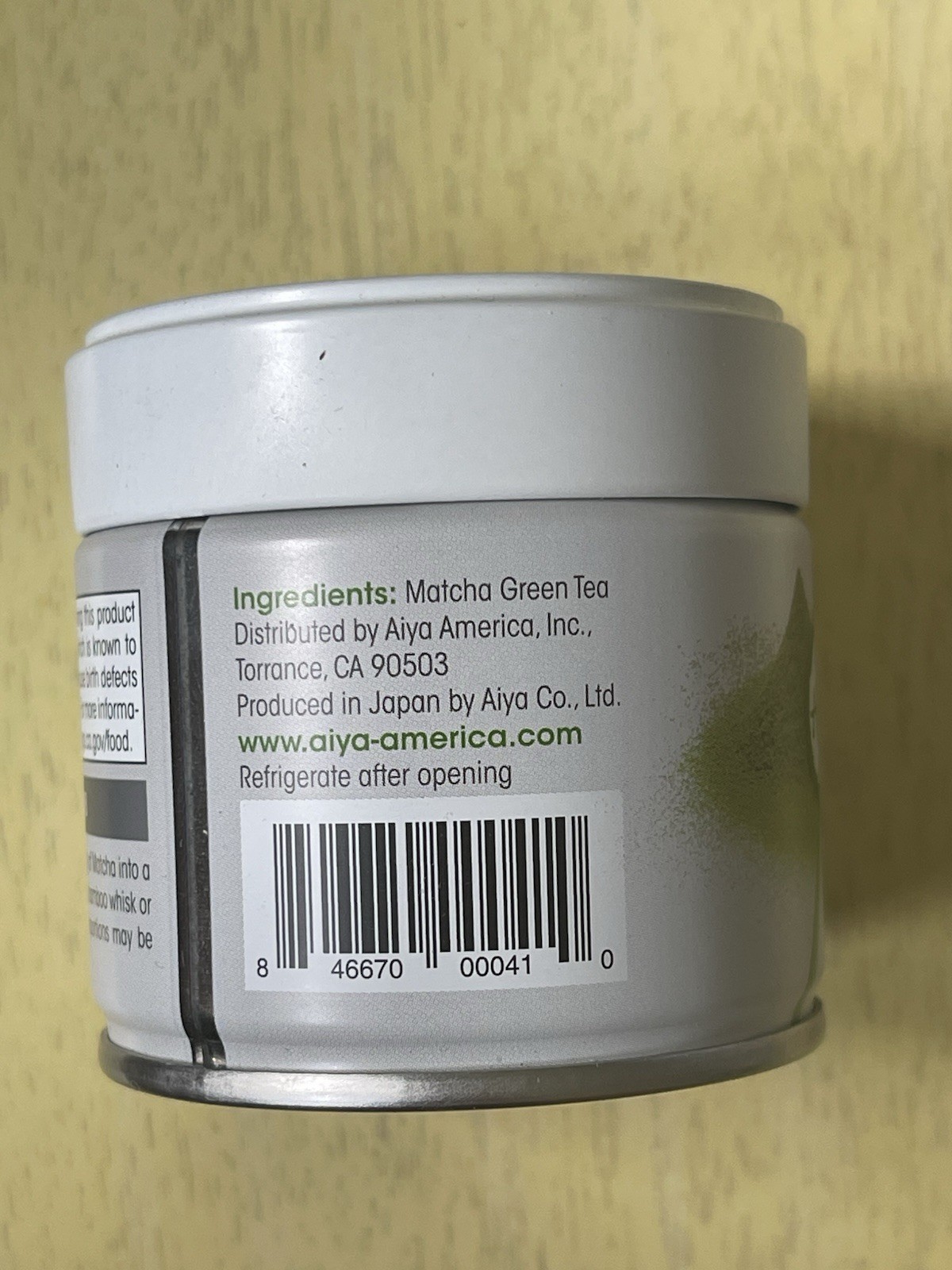 Aiya Ceremonial Grade Matcha Green Tea Powder 30g Tin 7JAN2027