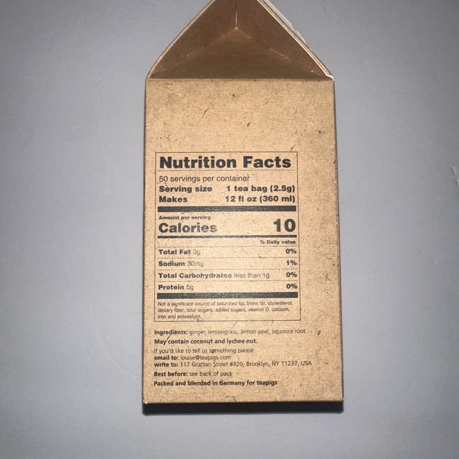 Teapigs Lazy Days Lemon Ginger 50 Tea Temples Exp 10/2027