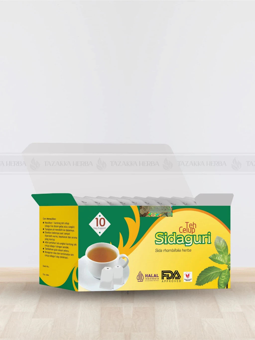 Dried Sidaguri Leaf Sida Rhombifolia Herbal Tea Bags (20 Count) Natural Tea