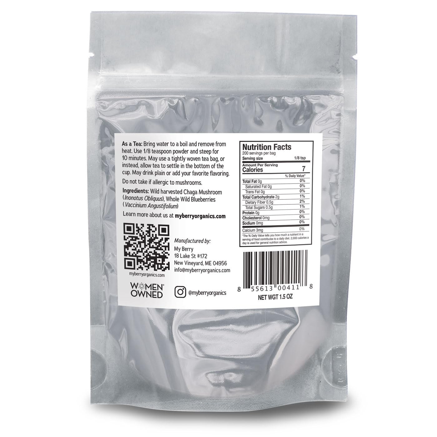 Maine Chaga & Wild Blueberry Tea Powder by – Herbal Superfood Blend | 100% Wi…