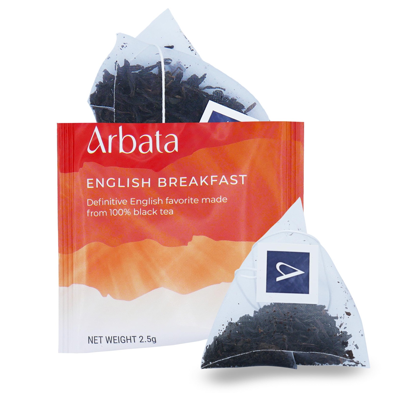 24 PCS English Breakfast Artisanal High Caffeine Black Tea Pyramid Sachets