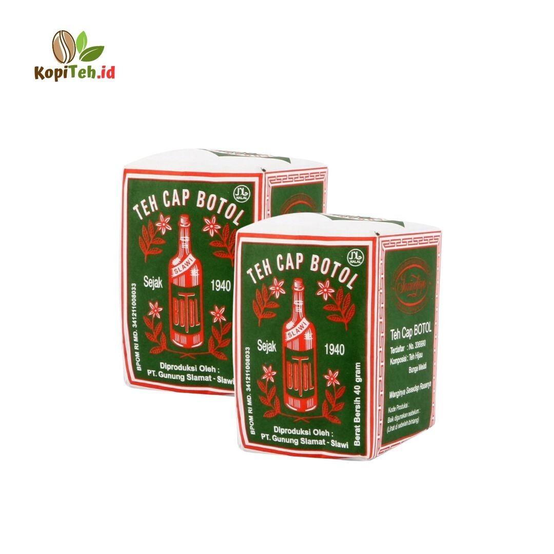 2 x 40gr TEH CAP BOTOL HIJAU JASMINE GREEN TEA POWDER FROM INDONESIA