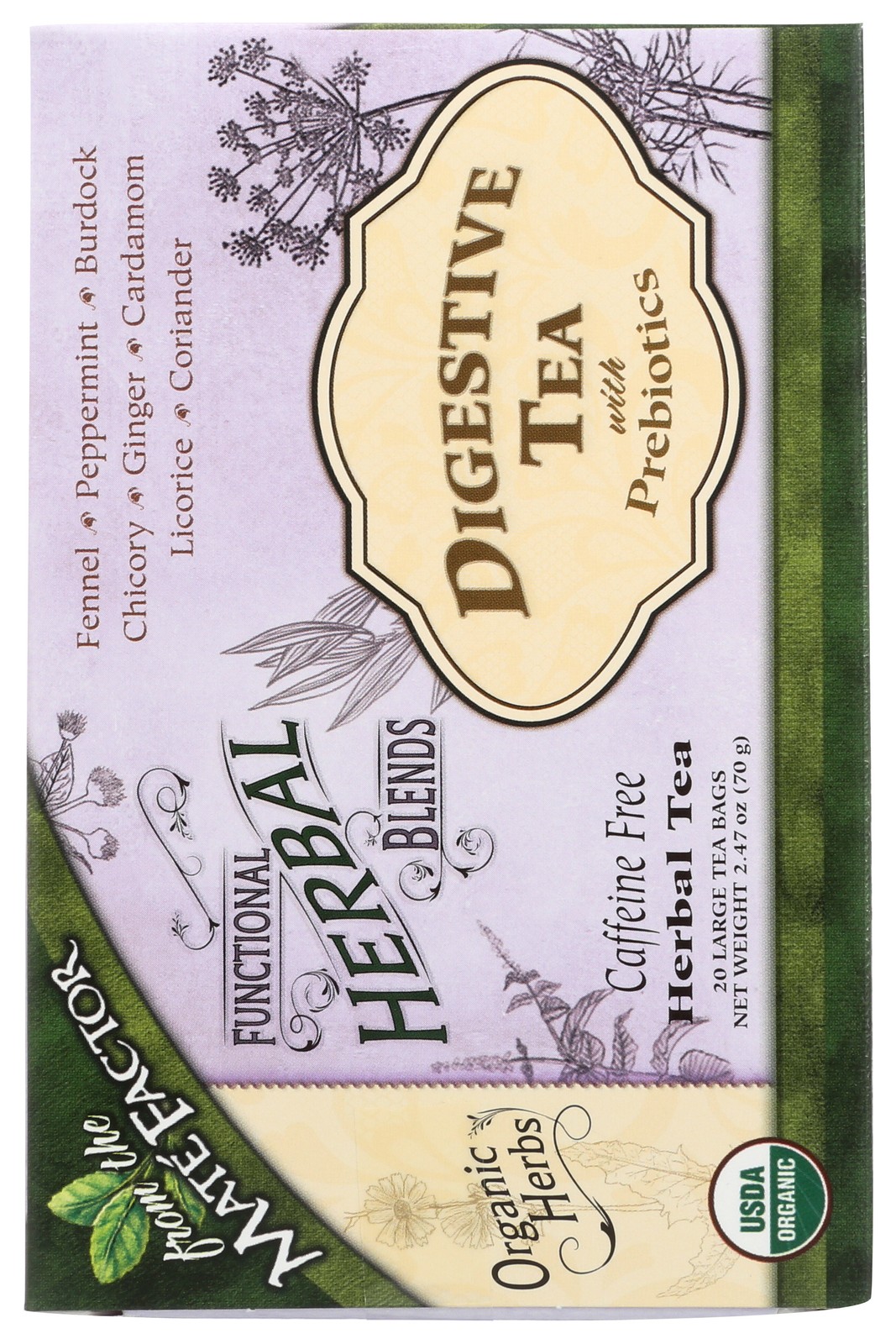 Mate Factor Digestive Tea Bags With Prebiotics 20 Count 3 Pack