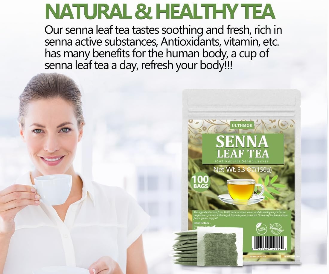 100 Count Senna Tea Bags – 100% Natural & Caffeine-Free Wellness
