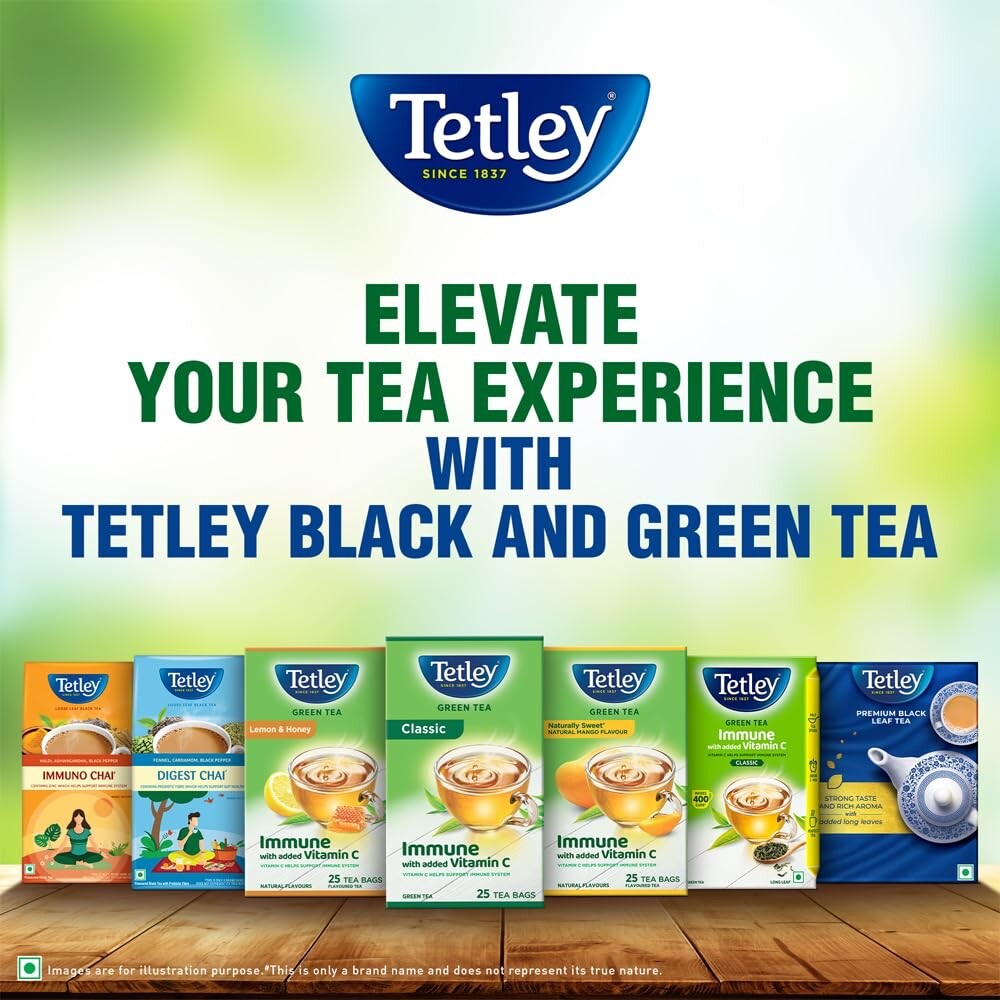 Tetley Green Tea Immune Kahwa with Pink Salt, Ginger, Cardamom Spiced green tea