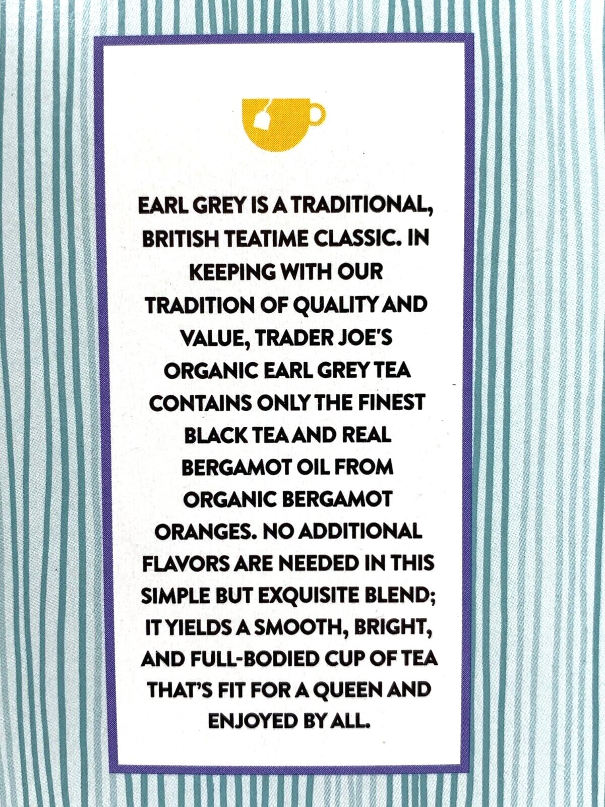 Trader Joe’s Organic Earl Grey Black Tea w/ Bergamot Orange Choose 1-4 Boxes