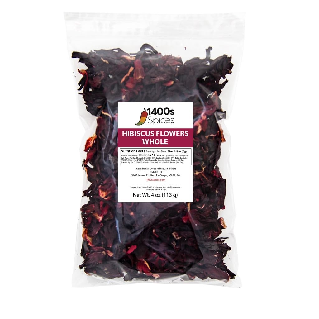4oz Dried Hibiscus Flowers perfect for Tea and Mexican Agua Fresca, Flor de…