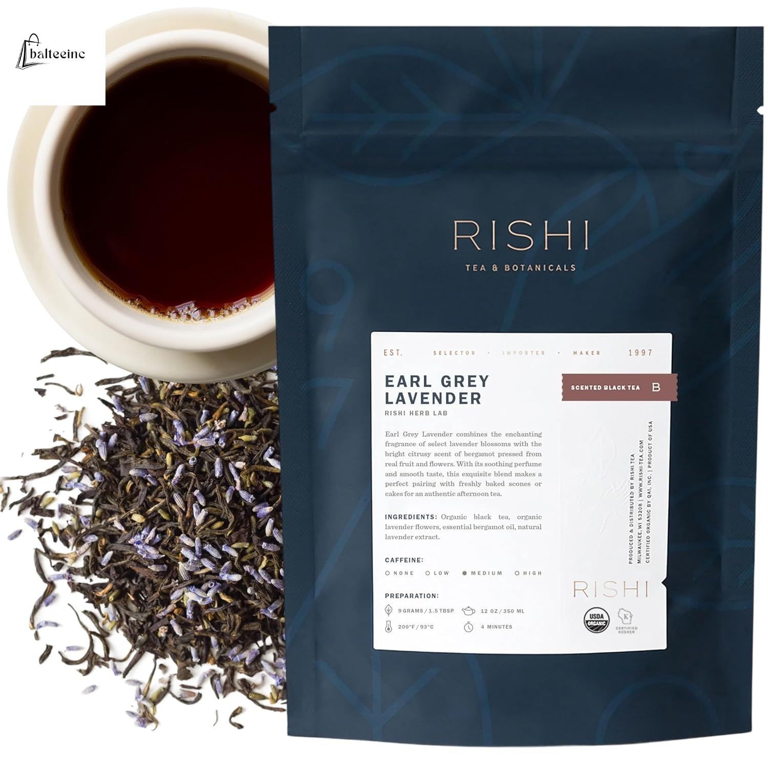 Rishi Tea ORGANIC EARL GREY Loose Leaf 4oz